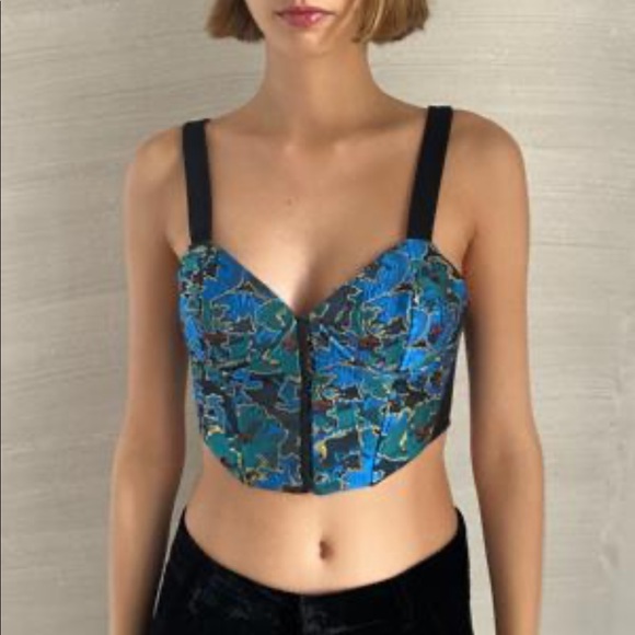 Zara JACQUARD BUSTIER nwt Size L - Picture 8 of 8